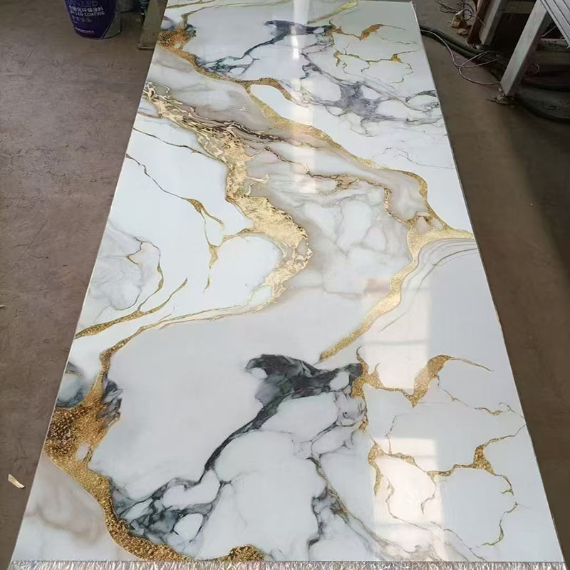 UV Board TV Background Wall Paint-free Wall Panel Fire-proof PVC Board Engineering Hotel Decorative Board Marble UV Board