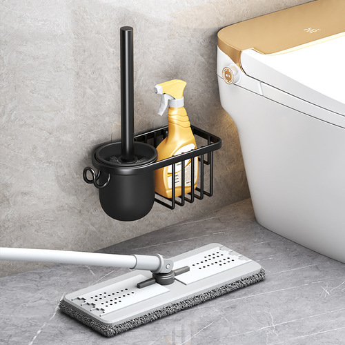 Space aluminum household brush to wash the toilet toilet brush without dead corners to wash the bathroom artifact wall-mounted punch-free toilet