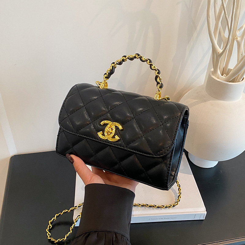 Cross-Border Small Fragrant Handbag Women's 2025 New Versatile Single Shoulder Small Square Bag Light Luxury Crossbody Rhombus Chain Bag