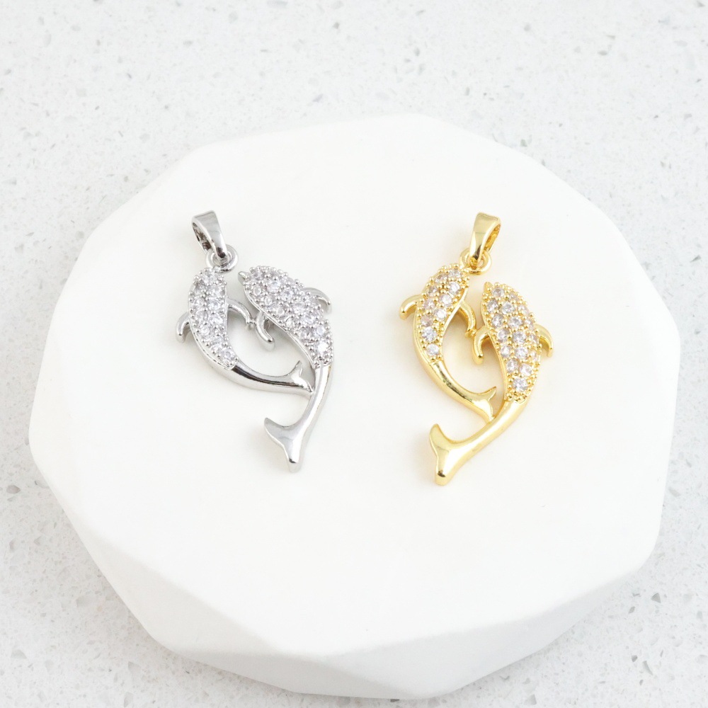 Twelve constellations fashion 18k Pisces pendant diy necklace two fish pendant jewelry Joker temperament single pendant wholesale