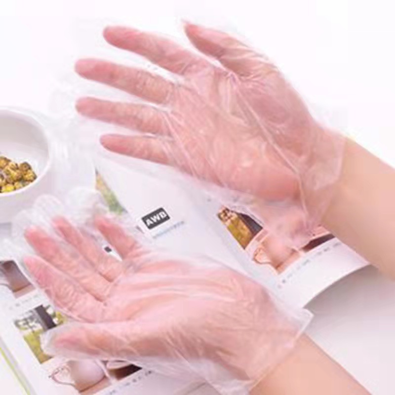 Guantes desechables de alta calidad para el hogar para lavar platos a diario catering limpieza de belleza cubierta protectora transparente de Palma 100 piezas