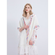 民族风开衩披肩女士外搭带帽款荷叶边新款斗篷空调房气质拍照披肩