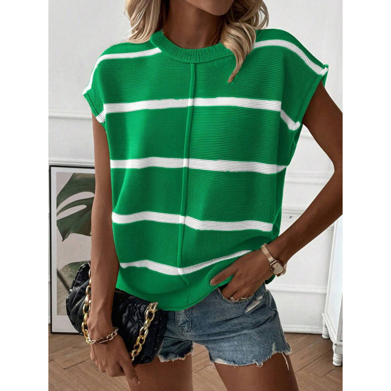 Comercio exterior nuevo cross-border Knitwear casual cuello redondo suelto hombro sin mangas