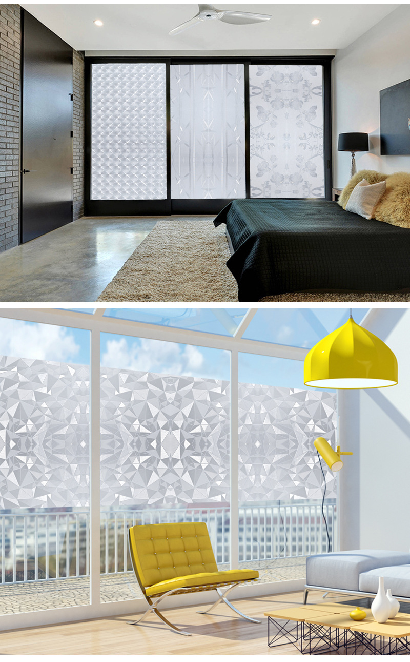 Wholesale Frosted Glass Film Static Cling Adhesive-Free Glass Stickers Bathroom Door Window Decoration Frosted Privacy Stickers