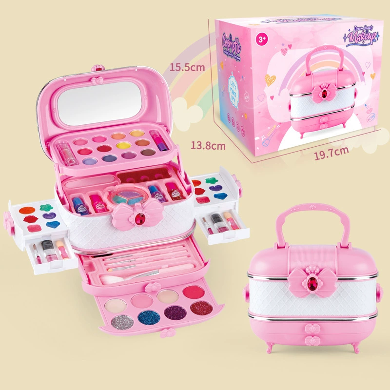 Детский портативный праймер для макияжа, игрушка для принцессы, тени для век, лак для ногтей, стираемый, оптовый