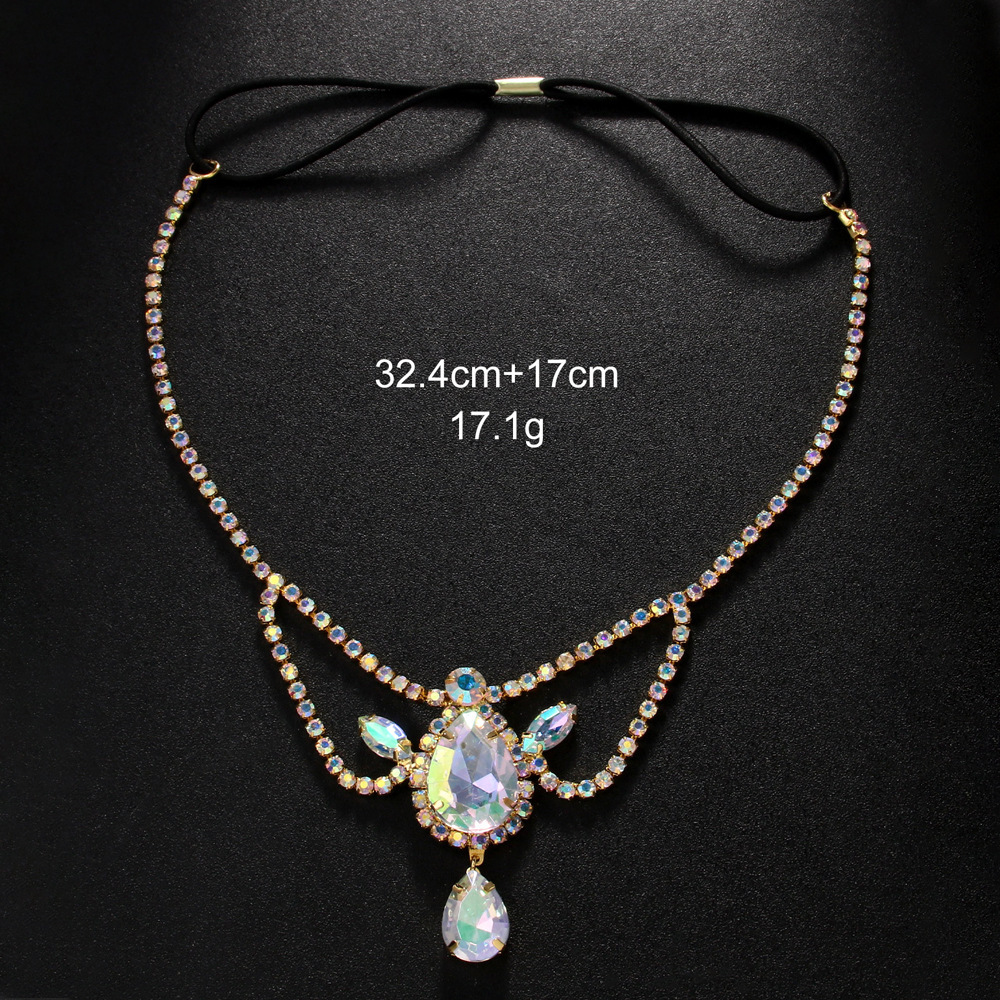 Ventas transfronterizas de gota de agua frente banda de cabello bohemia feng shui taladro de cabeza accesorios personales Headwear