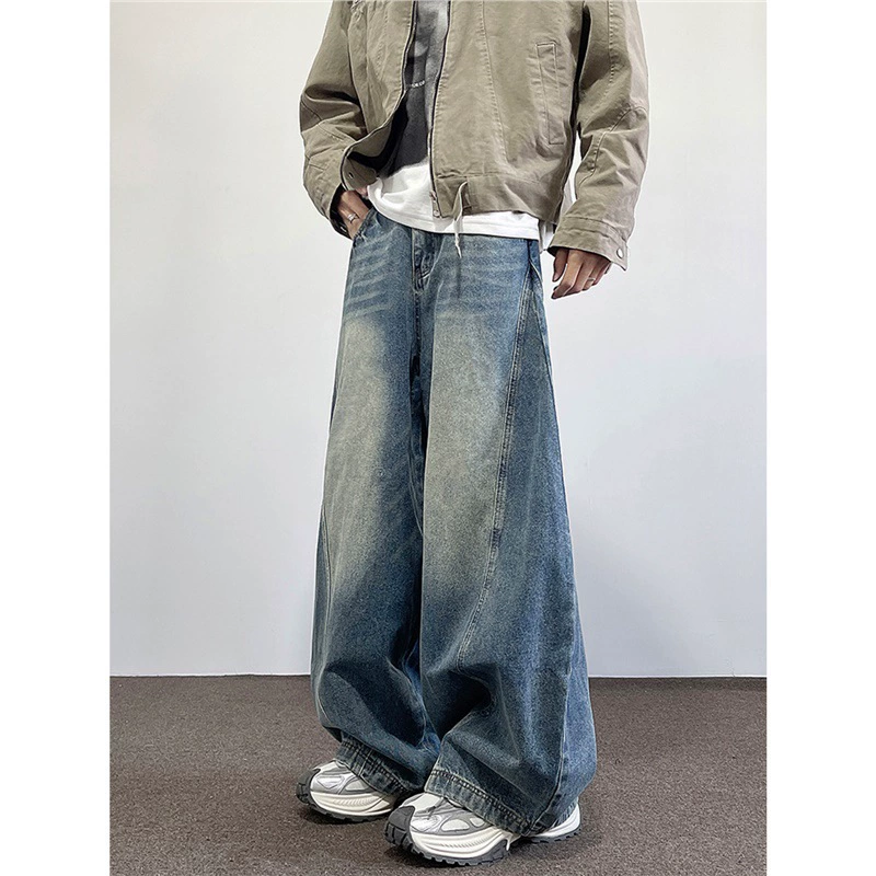 Джинсы, брюки для отдыха, американский стиль, oversize