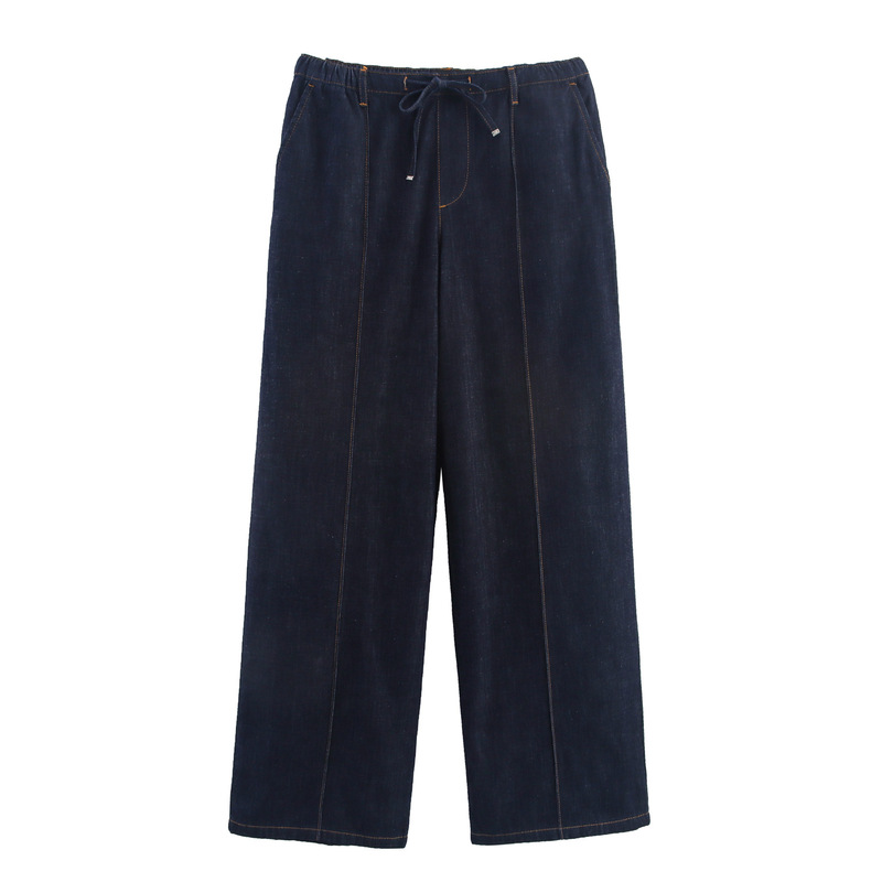 2025 Autumn Casual Women's High Waist Wide Leg Jogger Denim Trousers