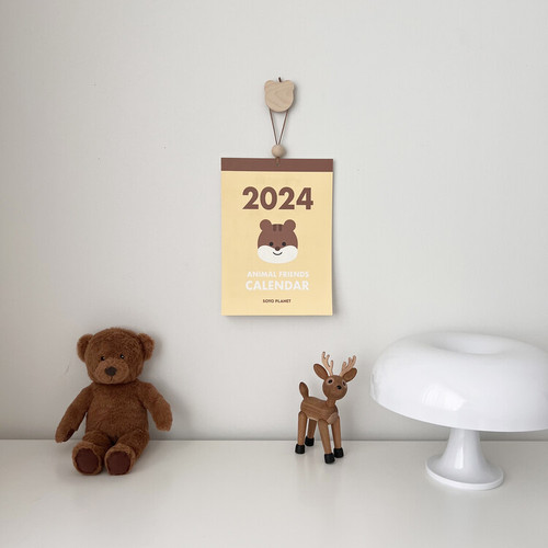 Korean ins Nordic 2024 calendar bear creative simple wall decoration wall calendar desk calendar photo memo