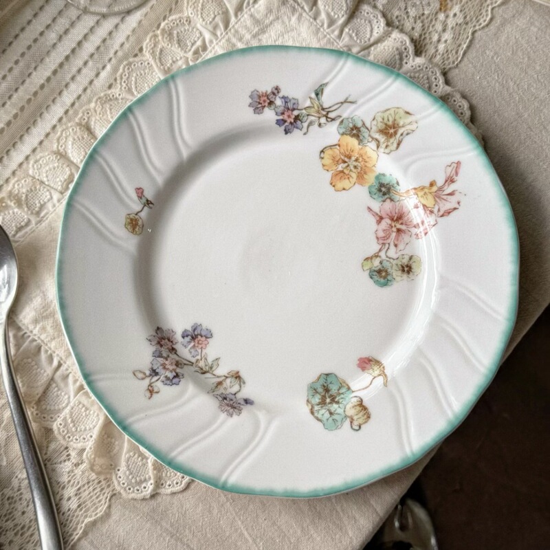 法式复古绝美木槿花陶瓷餐具咖啡杯碟餐盘汤盘甜品盘陶瓷碗盘子|undefined