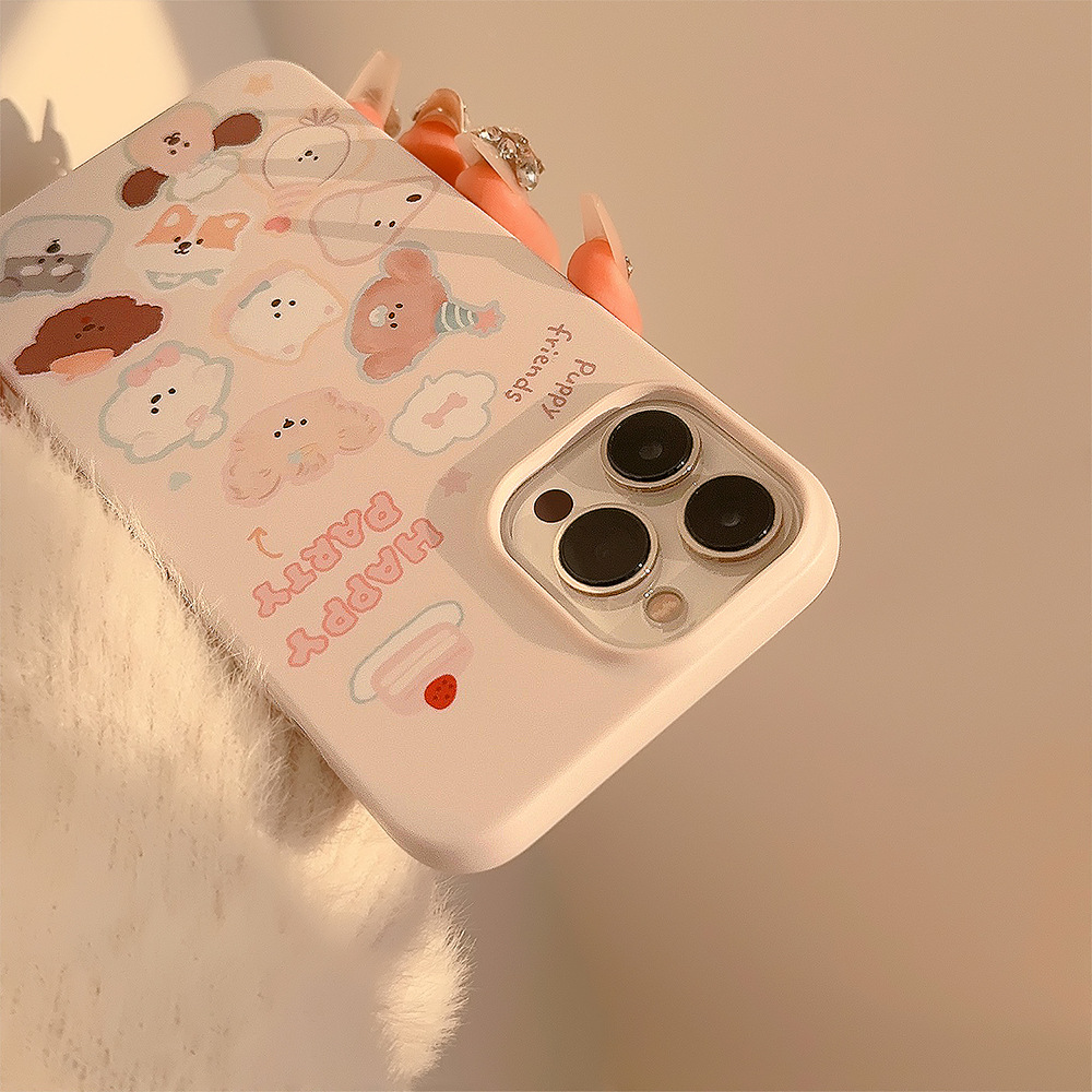 Divertido avatar de cachorro de dibujos animados, adecuado para iPhone 17, funda para iPhone 15, iPhone 14 Pro Max original, película protectora para iPhone 12, iPhone 16.
