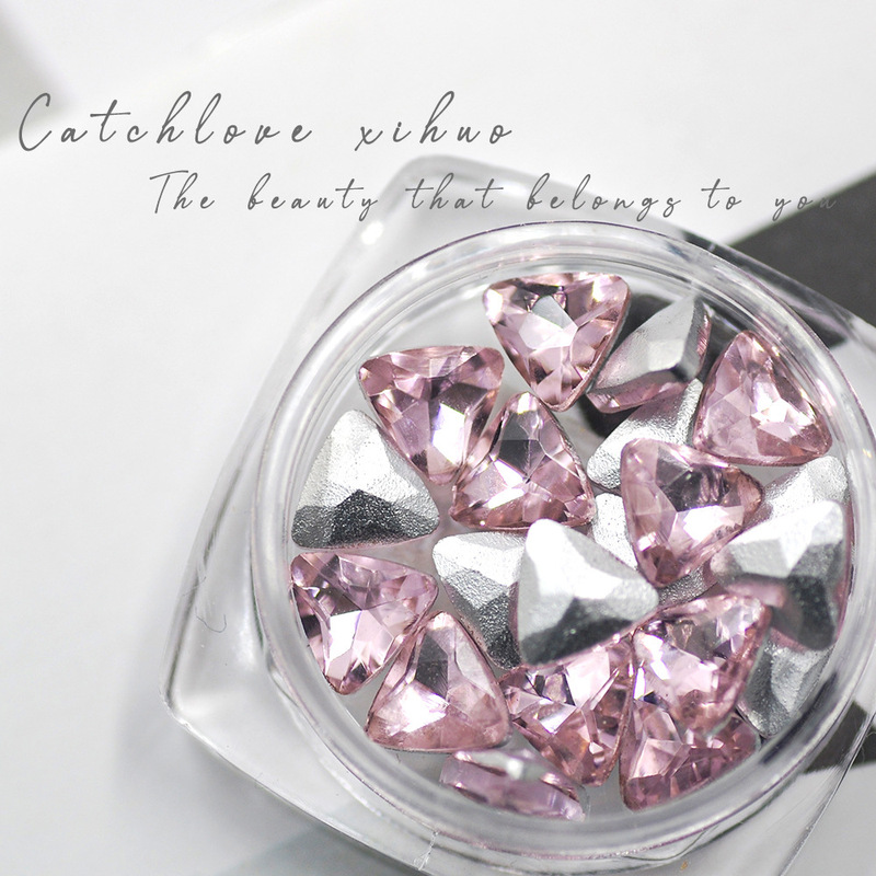 New Nail Art Glass Pointed Bottom Shaped Drill Blush Armor Glass Water Drill Powder White Drill Small Pile Drill Nail Decoration