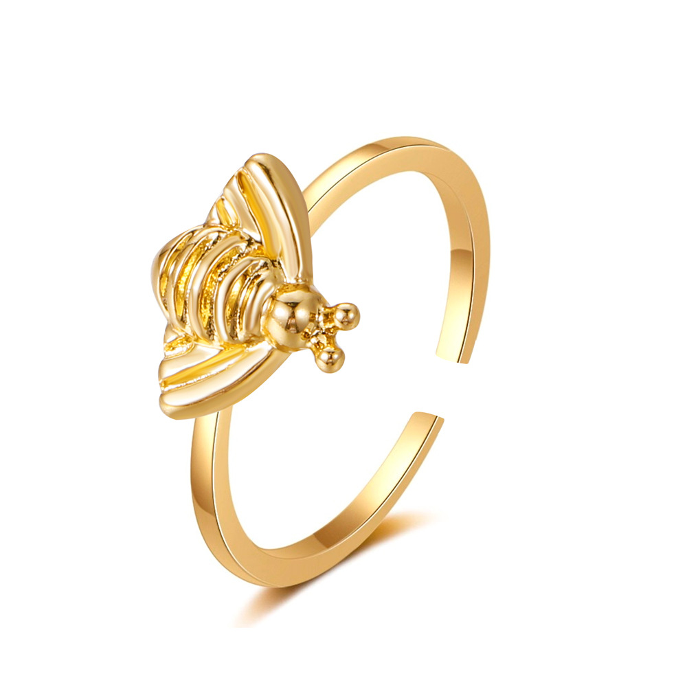 New Fashion Small Bee Creative Geometric Open Tail Ring Wholesale Nihaojewelry display picture 7