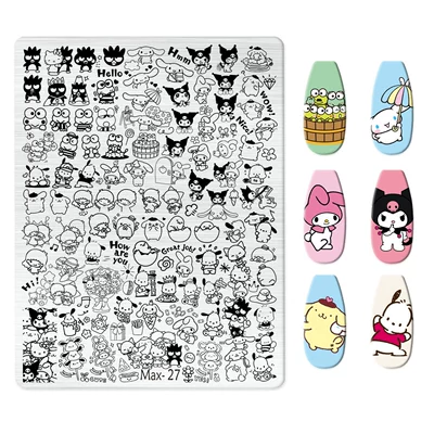 Dırnaq bəzəkləri Nail Art Egg Plate Nail Art - max-027-with-back-plate