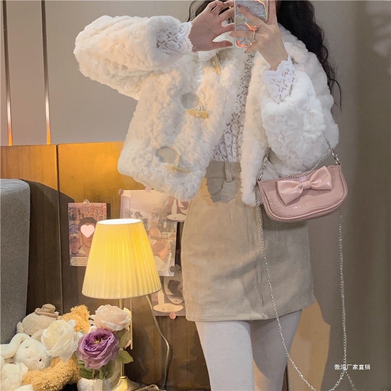 Winter Thickened Women's Faux Rabbit Fur Coat, Cotton Jacket, Chanel Style, New Outerwear for Petite Figures, Versatile and Fresh