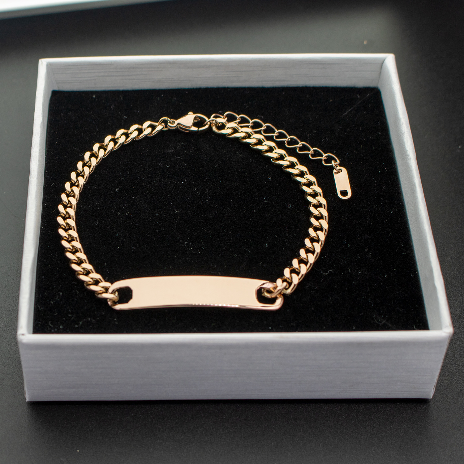 Titanium Steel Material Simple Style Letter Customization Laser Engraving Titanium Steel Plating Valentine'S Day Unisex Bracelets Men Chain Bracelets