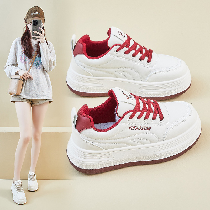 2025 Autumn New Korean Style Ins Trend Women's Student Thick-Soled Height-Increasing Casual Shoes Street Style Hq895
