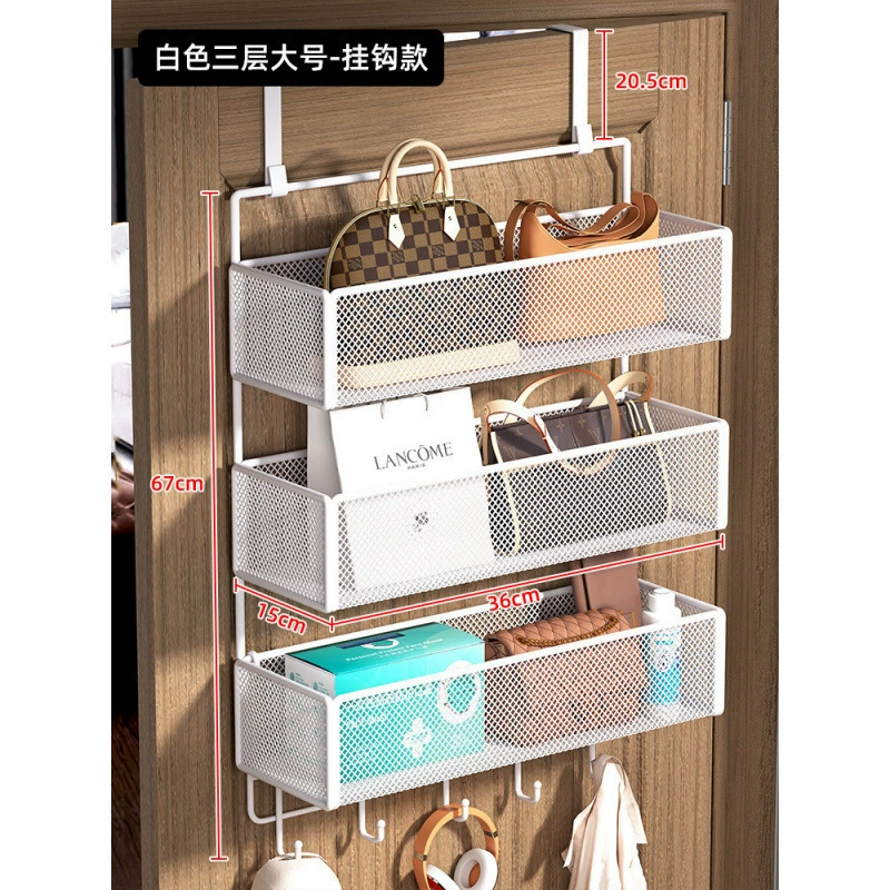 现货门后置物架挂门上挂钩挂衣免打孔挂包包架衣柜侧面挂篮