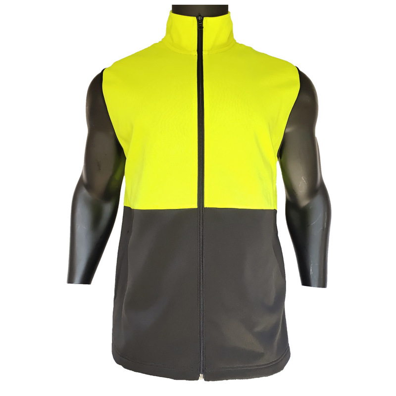 High Visibility Polyester Thermal Fleece Stand-Up Collar Two-Pocket Outdoor Safety Reflective Vest Reflective Clothing Vest