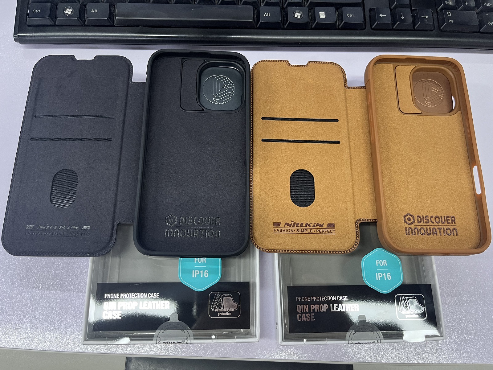 Ốp lưng iPhone 16 Pro Max chống sốc viền dày, có giá đỡ ống kính, bảo vệ toàn diện — Dòng Qin PROP (mẫu vải) màu đen, Dòng Qin PROP (mẫu vải) màu nâu, Apple IPHONE16 chi tiết 19