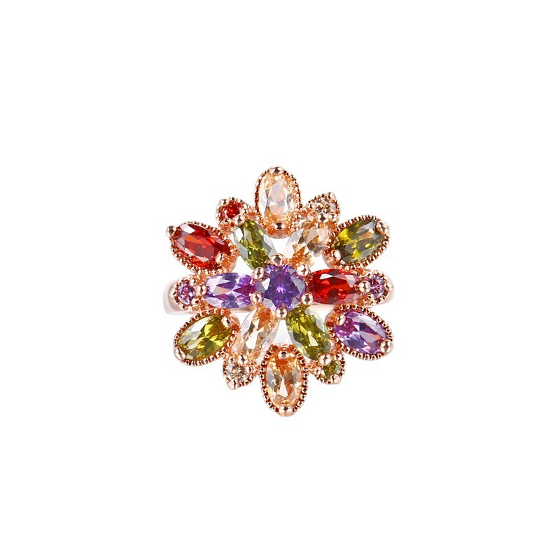 卡诗 Accessory, ring with stone with zircon, wedding ring, Aliexpress, flowered