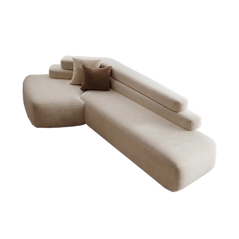 Sofá de tela retrógrado francés, sala de estar creativa, gran casa, sofá de esquina de estilo especial diseñador de viento silencioso