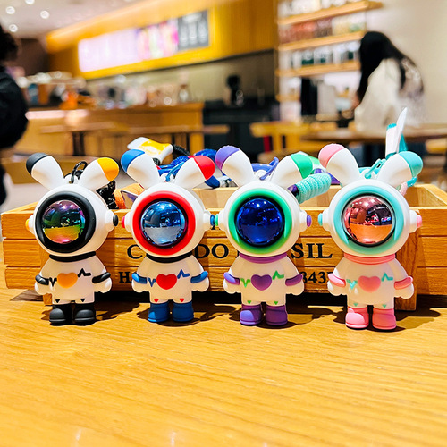 HOT COUPLE LIGHTNING BEAR KEY CHAIN LIGHTNING RABBIT GIRL EXQUISITE BOOKBAG HANGER ORNAMENT BOY STATIONERY CARS KEY RING DECORATION