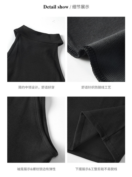 Sexy summer base design top with cups with a round collar sleevless
