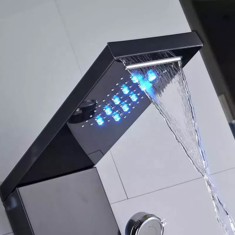 Pantalla inteligente de control de temperatura Pantalla de ducha multi-boquilla presurizada Pantalla de ducha de baño Pantalla de ducha de luz LED