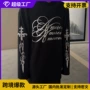 长袖美式暗黑字母t恤