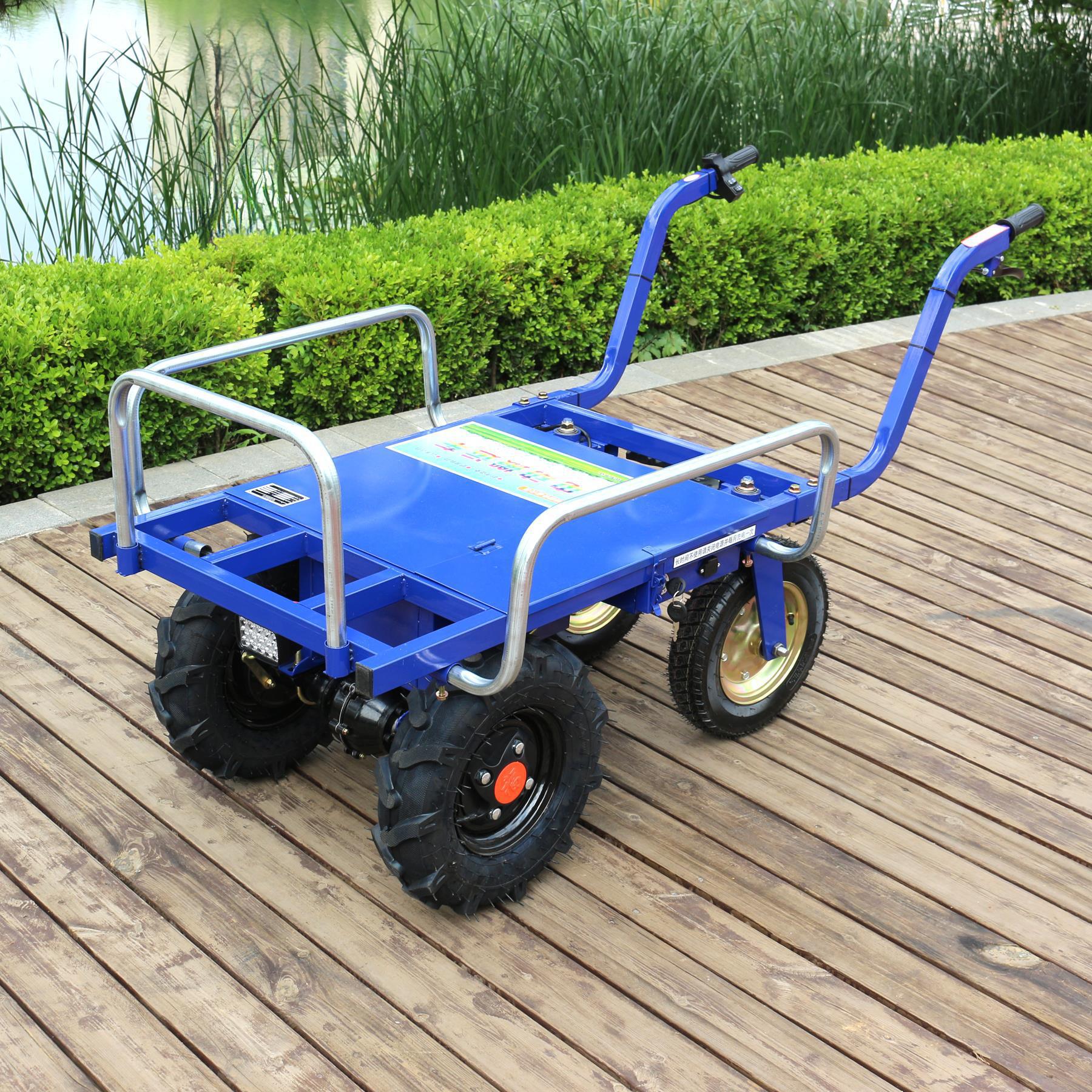 Carro de mano de tres ruedas agrícola de autobús eléctrico de pollo doméstico de transporte de doble cuatro ruedas de cría de huerto de escalada de montaña de transporte de carro