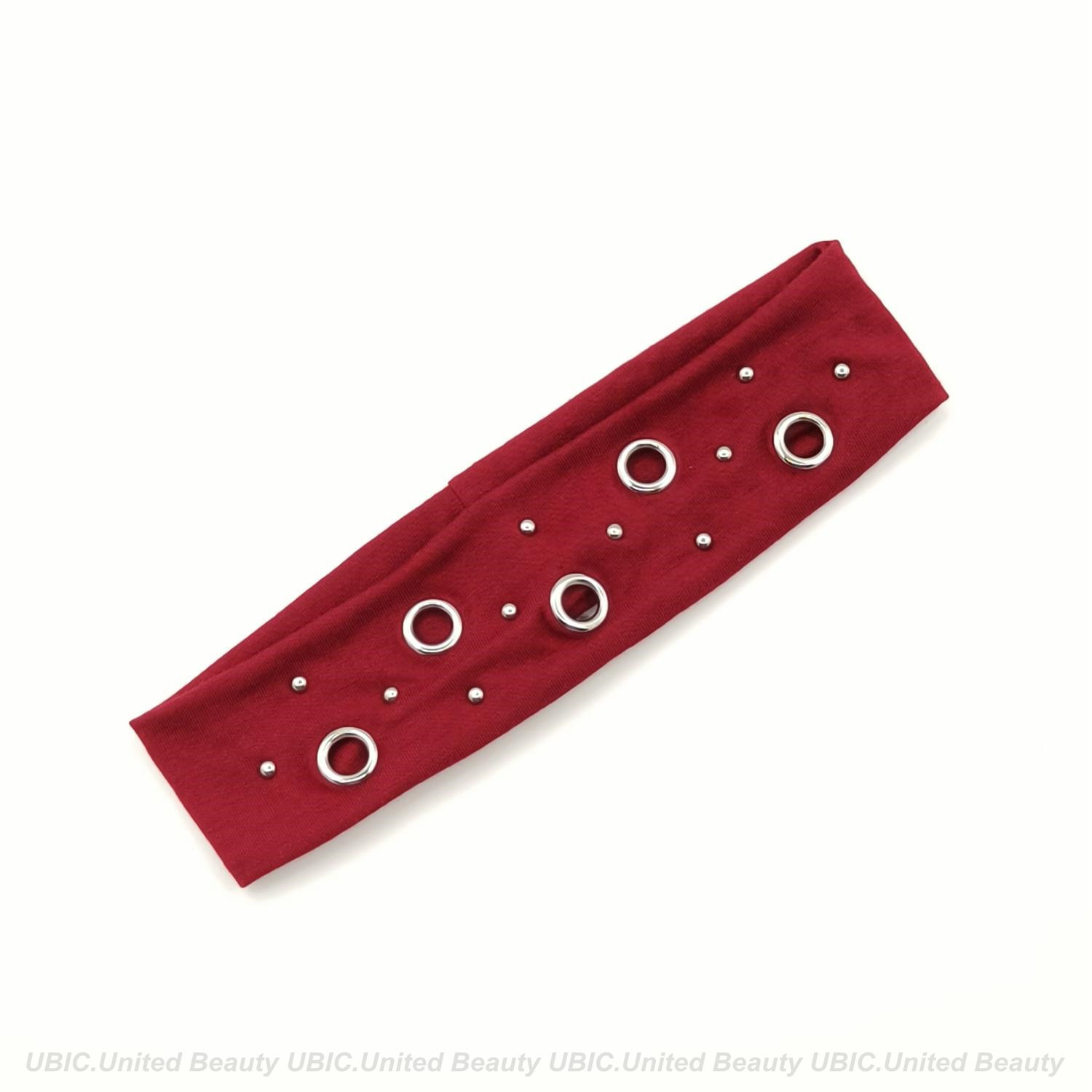 HW250803-44x6cm朋克风5气眼11钉扣头带-IM