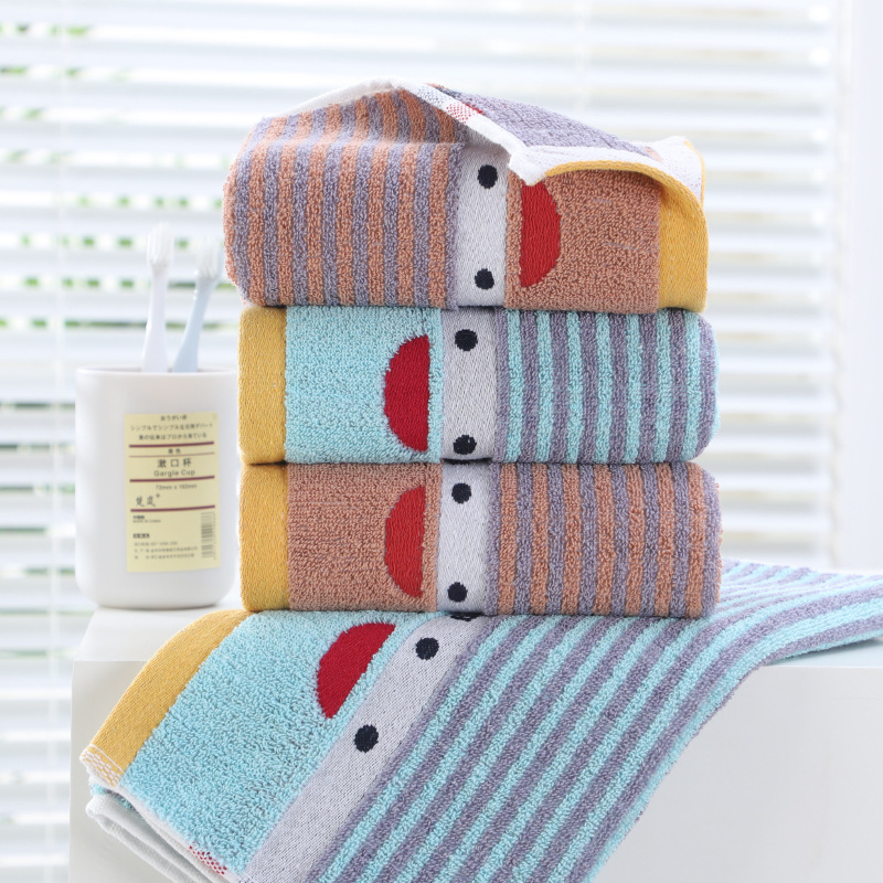 批發笑臉毛巾棉洗臉家用成人柔軟吸水情侶擦臉裹頭洗澡多用毛巾