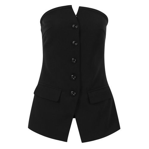 Summer European and American fashion tight-fitting off-shoulder hottie sexy suit tube top top vest  new style temperament and slim fit