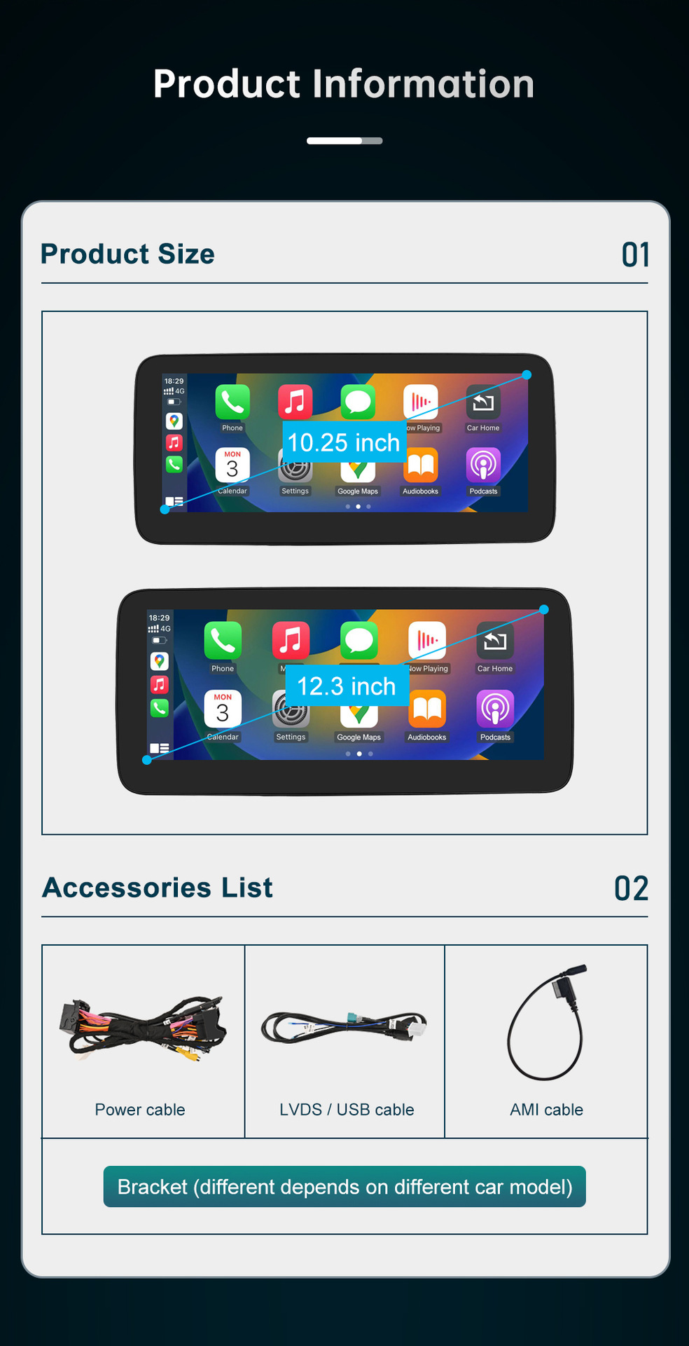 RoadTop Wireless CarPlay Screen For Mercedes-Benz GLK 2008-2012 NTG4.0 Display