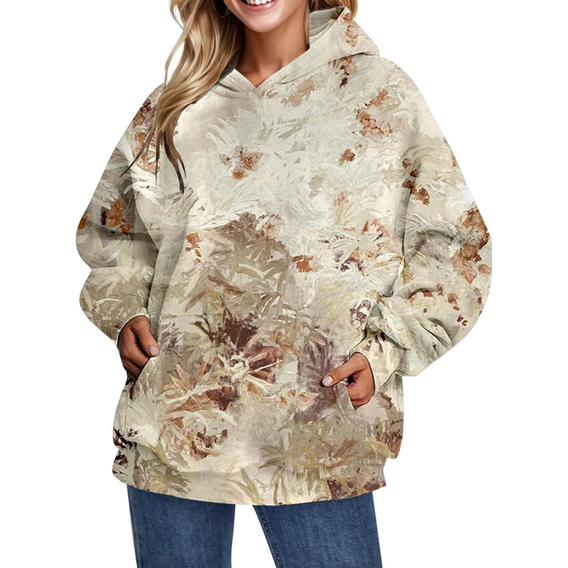 Cross-Border Foreign Trade New Autumn Camouflage Hoodie with Maple Leaf 3D Print, Oversized Sports Hoodie with Pockets Cross-Border Foreign Trade New Autumn Camouflage Hoodie with Maple Leaf 3D Print, Oversized Sports Hoodie with Pockets
