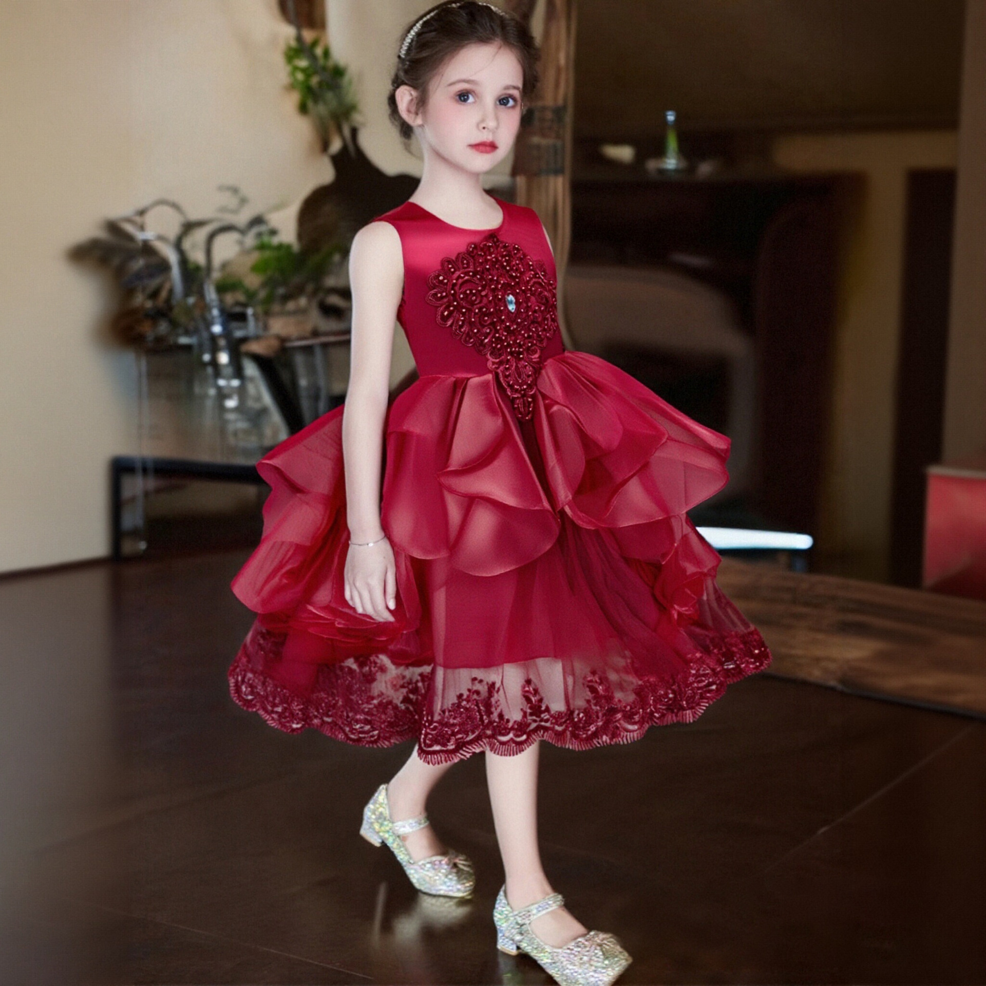 Nuevos vestidos de princesa transfronterizos para niños vestidos de piano para chicas vestidos de noche de cumpleaños de pequeña anfitriona Liu Yan 366