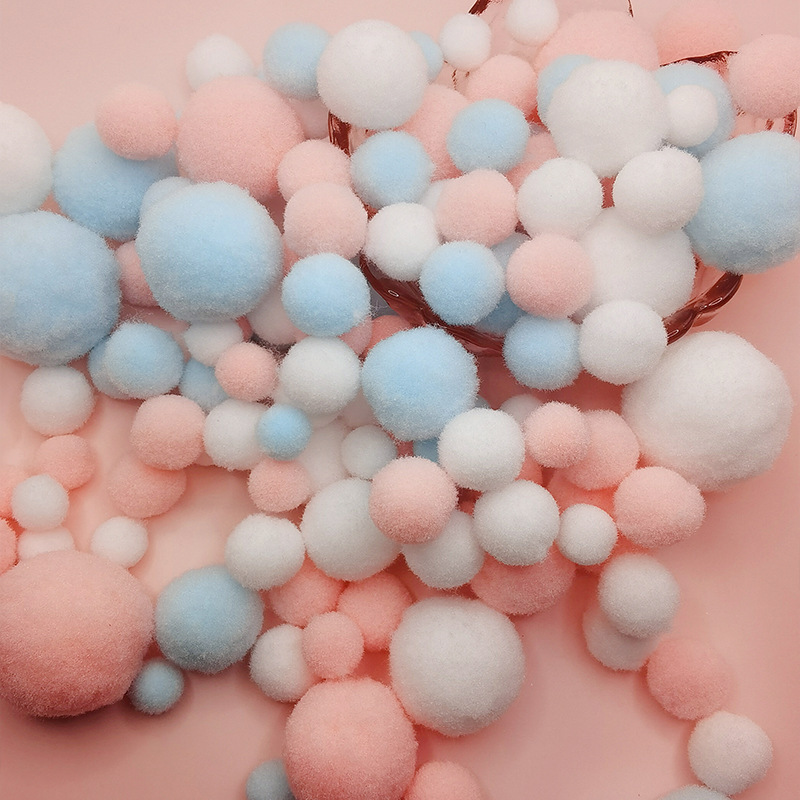 大中小混装彩色高弹毛球DIY 毛绒球毛毛球早教幼儿园制作手工材料|undefined