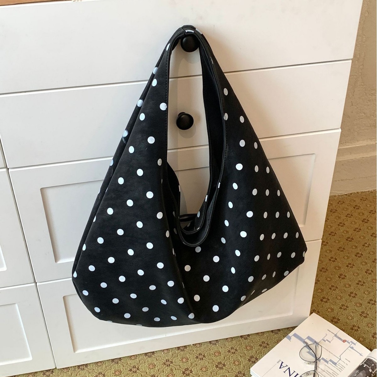 Bolsa de hombro de tela de nylon de gran capacidad, bolsa de mano diaria de doble cara de comercio exterior, bolsa de brazo