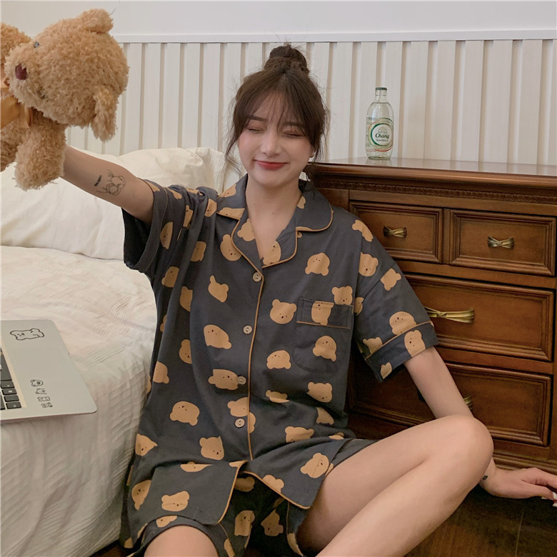 Pijamas femeninos 2025 de encaje estilo coreano manga larga