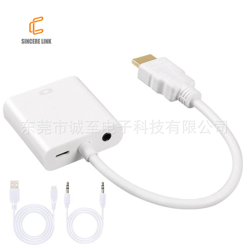 El punto del fabricante HDTV a VGA HD HDDC convertidor de audio y vídeo HD HD cable adaptador hdtv a vga