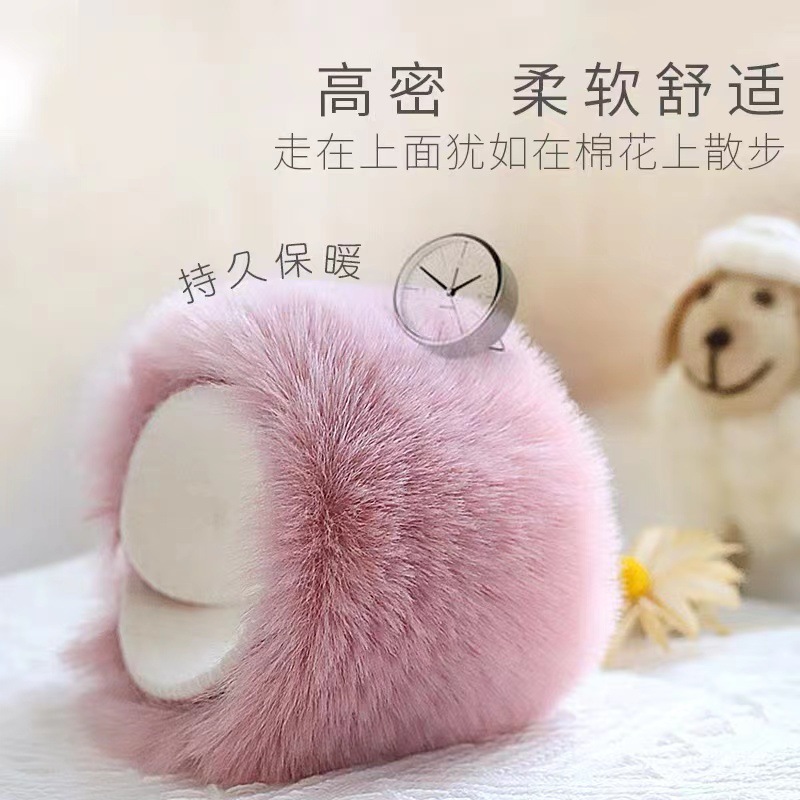 Huella Youpin invierno forrado de lana engrosada de alto peso Imitación Piel de conejo plantilla Generación de comercio electrónico cálido a prueba de frío hombres y mujeres