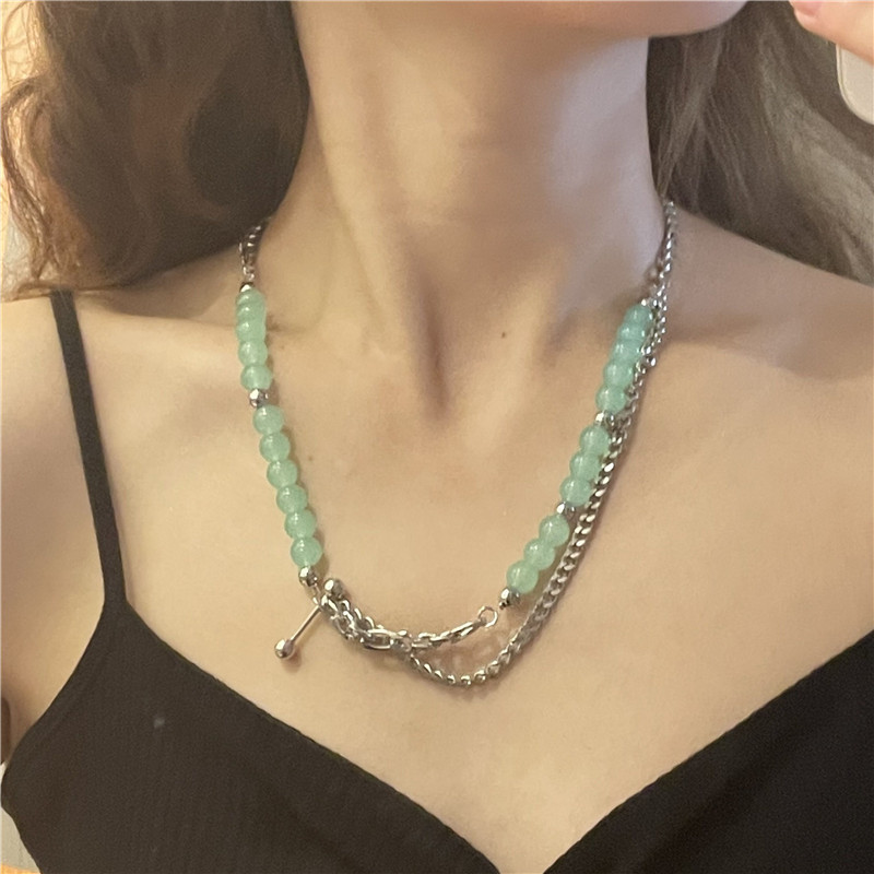 Vente En Gros Bijoux Collier Double Couche De Perles D'aventurine Verte Nihaojewelry display picture 4