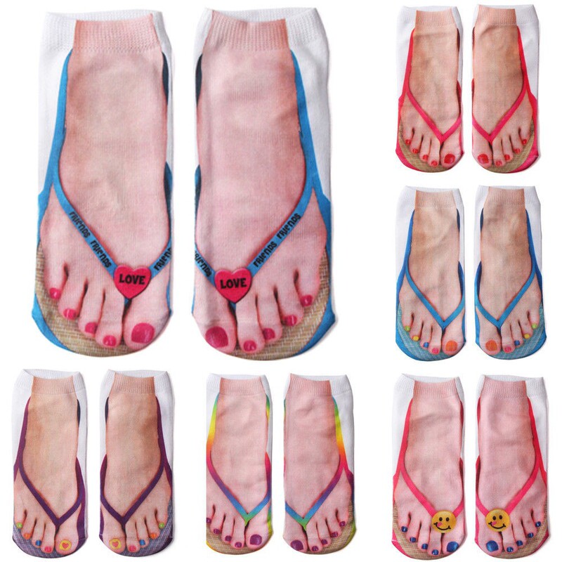 Flip-flops Manicure Socks Nail 3D Printed Socks AliExpress TikTok Same Style Internet Popular Funny Girls Personalized Socks Flip-flops Manicure Socks Nail 3D Printed Socks AliExpress TikTok Same Style Internet Popular Funny Girls Personalized Socks