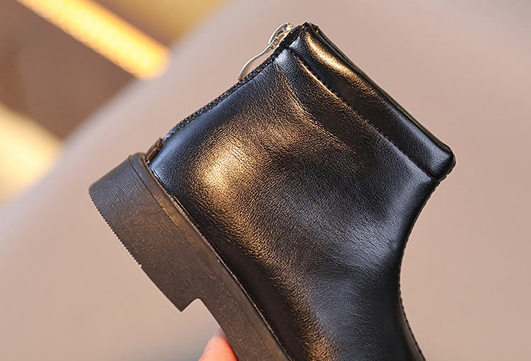 Botas martin infantis estilo britânico em couro macio_voghion.com