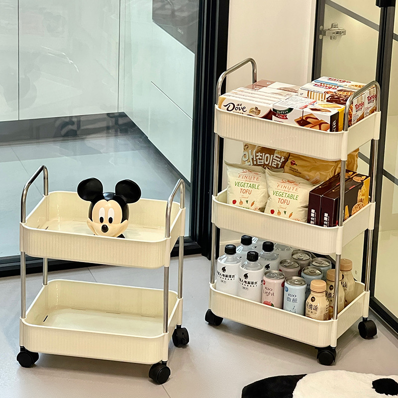Estante de almacenamiento de carrito doméstico cocina piso de piso dormitorio snack multicapa baño móvil almacenamiento de almacenamiento de inodoro