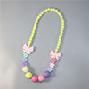 Children's small princess costume girl's, cute accessory, beads with bow, necklace, flowered