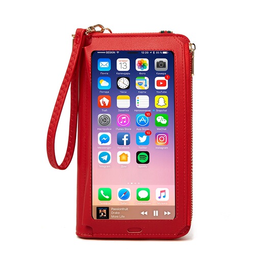 Women's Touch Screen Phone Bag, Single Shoulder Crossbody Bag, Zipper Coin Purse, Multi-functional Card Holder, Hand-held Bag Y192