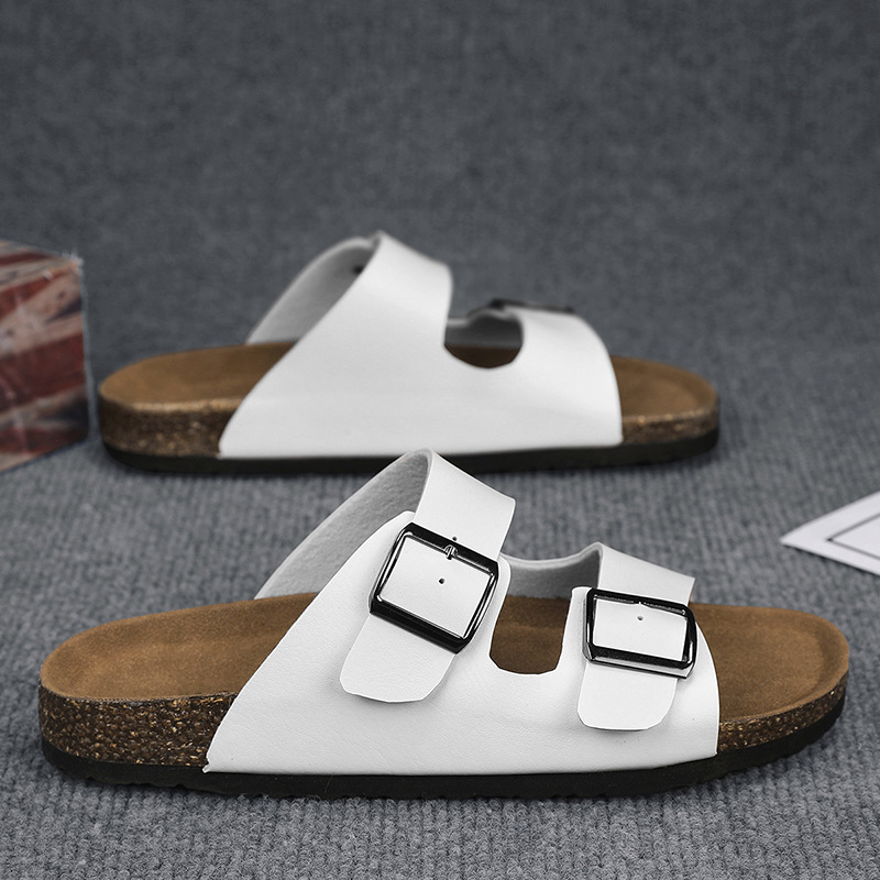 Zapatillas de suela gruesa de gran tamaño de comercio exterior para hombre 2025 verano nuevo estilo wish estación independiente fondo de corcho transfronterizo sandalias y zapatillas para hombre