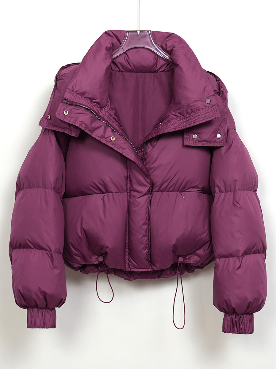 2025 New Autumn and Winter down Jacket Women's Short Thickeneded Loose Hooded White Duck down Small Bread Jacket